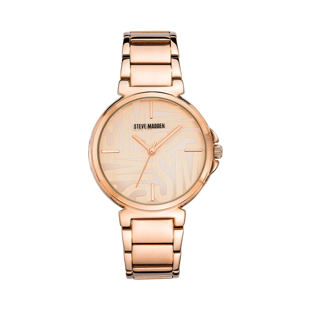SteveMadden CLEAN LINE LINK WATCH ROSE GOLD All New 1 SteveMadden CLEAN LINE LINK WATCH ROSE GOLD All New