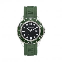 SteveMadden RUBBERIZED ENAMEL CASE WATCH GREEN MULTI