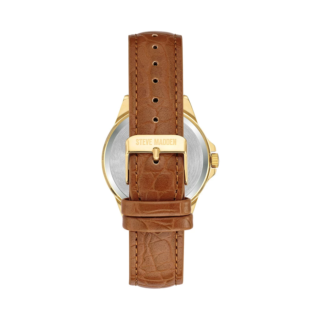 SteveMadden CLASSIC EMBOSSED WATCH GOLD MULTI 3 SteveMadden CLASSIC EMBOSSED WATCH GOLD MULTI