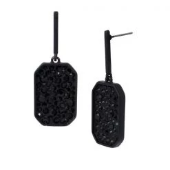 SteveMadden STONE PENDANT EARRINGS BLACK