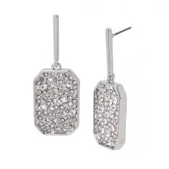 SteveMadden All New STONE PENDANT EARRINGS SILVER