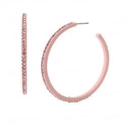 SteveMadden RHINESTONE HOOP EARRINGS BLUSH All New