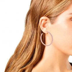 SteveMadden RHINESTONE HOOP EARRINGS BLUSH All New