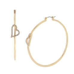 SteveMadden HOOP EARRINGS WITH HEART GOLD