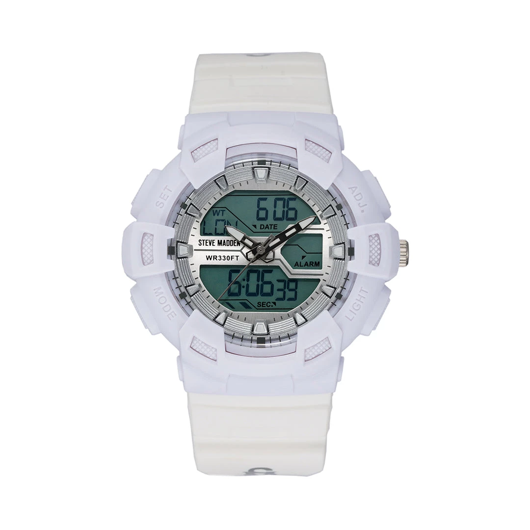 SteveMadden OVERSIZED SPORT WATCH WHITE MULTI All New 1 SteveMadden OVERSIZED SPORT WATCH WHITE MULTI All New