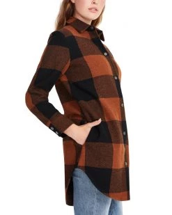 SteveMadden ELDRIDGE PLAID COAT TAN MULTI