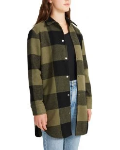 SteveMadden ELDRIDGE PLAID COAT GREEN 6 SteveMadden ELDRIDGE PLAID COAT GREEN