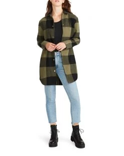 SteveMadden ELDRIDGE PLAID COAT GREEN