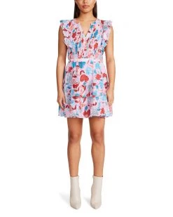 SteveMadden All New ON THE RUFFLE DRESS PINK MULTI