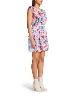 SteveMadden All New ON THE RUFFLE DRESS PINK MULTI