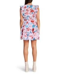 SteveMadden All New ON THE RUFFLE DRESS PINK MULTI