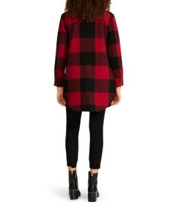 SteveMadden Shop All ELDRIDGE PLAID COAT RED