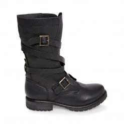 SteveMadden BANDDIT BLACK LEATHER WOMEN'S SHOES