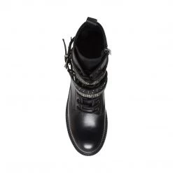SteveMadden CAPTAIN BLACK LEATHER WOMEN'S SHOES