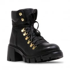 SteveMadden WOMEN'S SHOES HINTT BLACK LEATHER