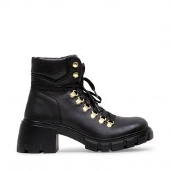 SteveMadden WOMEN'S SHOES HINTT BLACK LEATHER