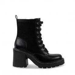 SteveMadden WOMEN'S SHOES LION BLACK LEATHER