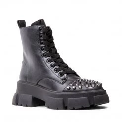 SteveMadden WOMEN'S SHOES TEMPERATE BLACK LEATHER