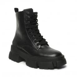 SteveMadden Super Platforms THORA BLACK LEATHER