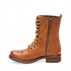 SteveMadden TROOPA2.0 COGNAC LEATHER WOMEN'S SHOES