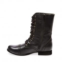 SteveMadden TROOPA BLACK LEATHER 7 SteveMadden TROOPA BLACK LEATHER