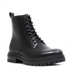 SteveMadden MEN'S SHOES BROMLEY BLACK LEATHER