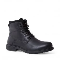 SteveMadden MEN'S SHOES CAMDEN WATERPROOF BLACK LEATHER