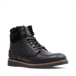 SteveMadden ORLYYF BLACK LEATHER MEN'S SHOES