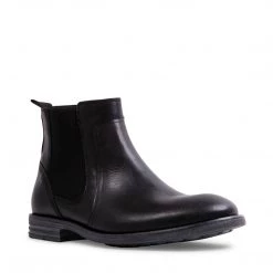 SteveMadden UNLEASH BLACK LEATHER MEN'S SHOES