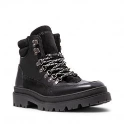 SteveMadden UPFIELD BLACK LEATHER