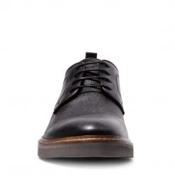 SteveMadden VOYAGEE BLACK LEATHER MEN'S SHOES