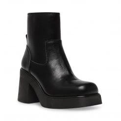 SteveMadden UNIVERSITY BLACK LEATHER Super Platforms