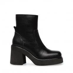 SteveMadden UNIVERSITY BLACK LEATHER Super Platforms