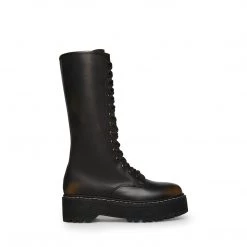 SteveMadden BENSONN BLACK LEATHER Super Platforms