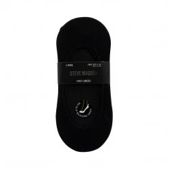 SteveMadden 5PK WOMEN'S BLACK FOOTIE LINERS
