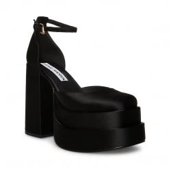 SteveMadden CHARLIZE BLACK SATIN