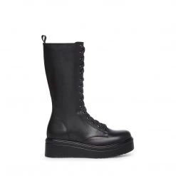 SteveMadden Super Platforms CHRYSTIE BLACK LEATHER