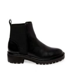 SteveMadden GLIDING BLACK LEATHER WOMEN'S SHOES